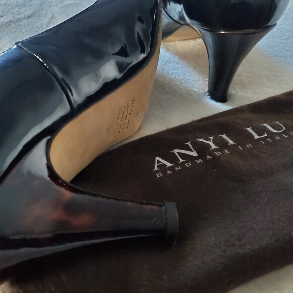 Anyi Lu Emily Black Patent Leather Round Toe Pumps size 41 - Picture 9 of 15